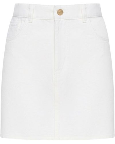 12 STOREEZ Denim Mini Skirt - White