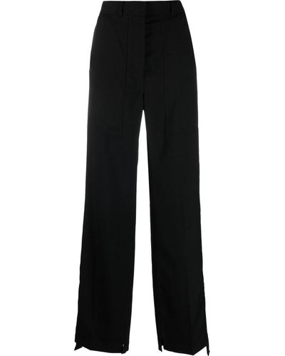 Stella McCartney Pantalones rectos con bolsillos tipo cargo - Negro