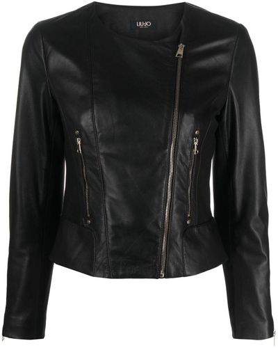Liu Jo Zip-up Leather Jacket - Black