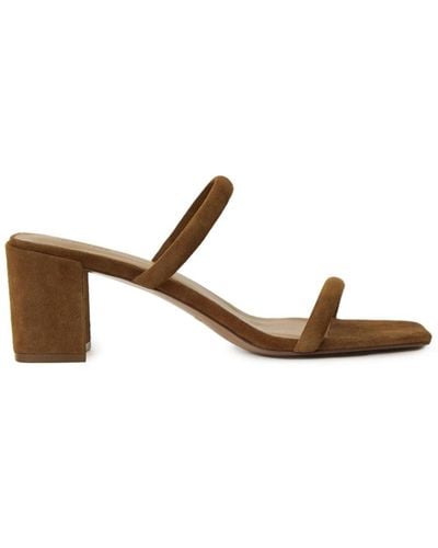 12 STOREEZ 65mm Block-heel Suede Sandals - Brown