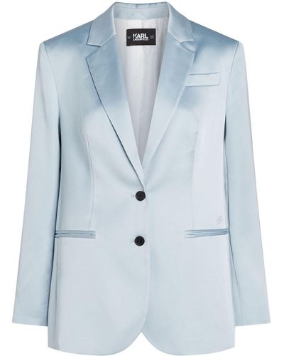 Karl Lagerfeld Satin Tailored Blazer - Blue