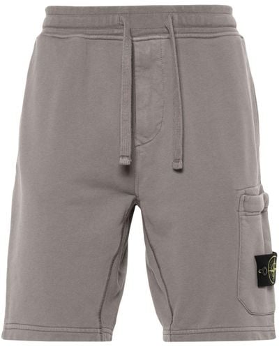 Stone Island Jersey-Shorts mit Kompass-Patch - Grau
