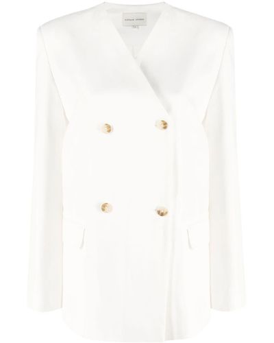 Loulou Studio Chaqueta con doble botonadura - Blanco