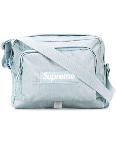 Supreme Logo Print Shoulder Bag - Gray