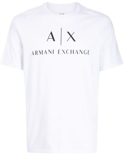 Armani Exchange T-Shirt mit Logo-Print - Weiß