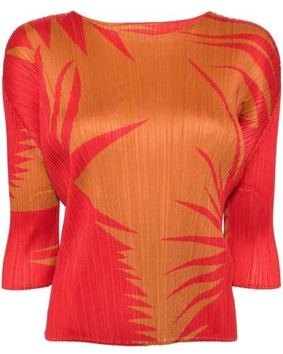 Pleats Please Issey Miyake PIQUANT pleated top - Rojo