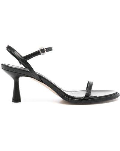 Aeyde Mikita 70mm Leather Sandals - Black