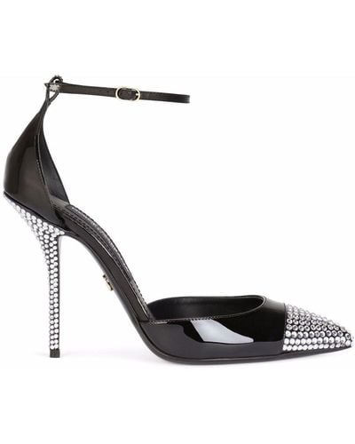 Dolce & Gabbana Zapatos de tacón con detalles de cristales - Negro