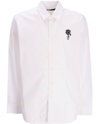 Karl Lagerfeld Camisa con motivo Ikonik Karl - Blanco