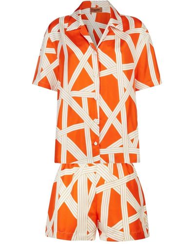 Missoni Graphic-print Silk Pyjama Set - Orange