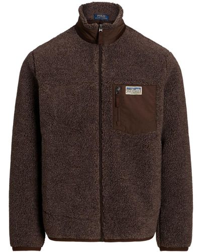 Polo Ralph Lauren Veste bomber à patch logo - Marron