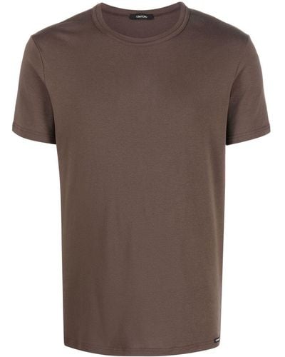 Tom Ford T-Shirt mit rundem Ausschnitt - Braun