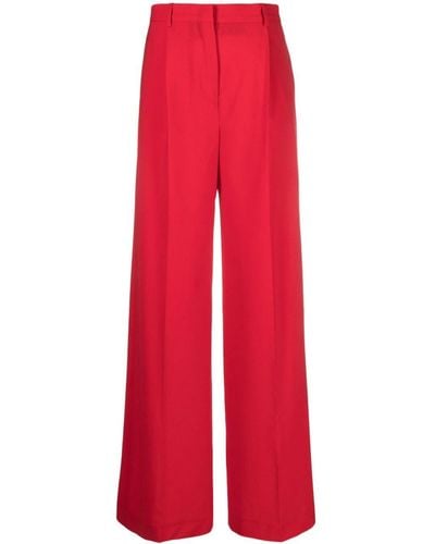MSGM Pressed-crease Palazzo Trousers - Red