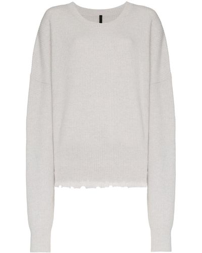 Unravel Project Long Sleeve Wool Blend Sweater - Grijs