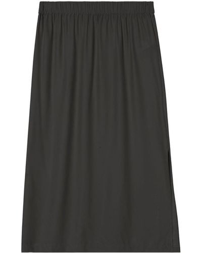 John Elliott Elasticated-waist Silk Midi Skirt - Grey