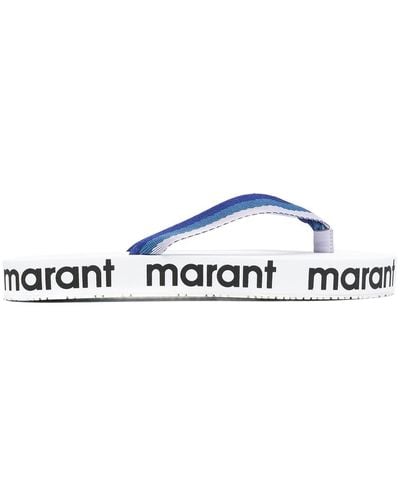 Isabel Marant Logo-printed Flip-flops - Blue