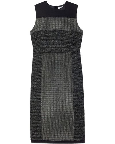 St. John Round-neck Tweed Dress - Black