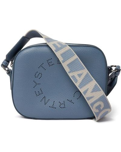 Stella McCartney Mini sac à bandoulière à logo - Bleu