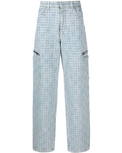 Givenchy Weite Jeans mit 4G-Prägung - Blau