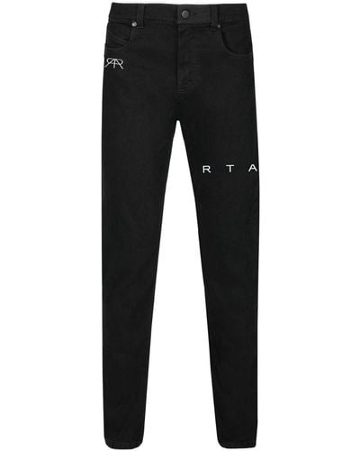 RTA Logo-embroidered Slim-cut Jeans - Black