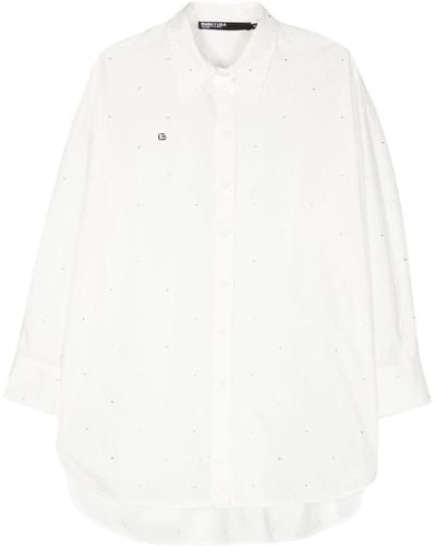Bimba Y Lola Crystal-embellished Cotton Shirt - White