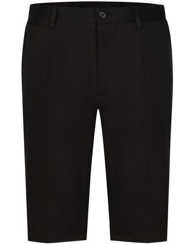 Dolce & Gabbana Logo-embroidered Cotton Shorts - Black