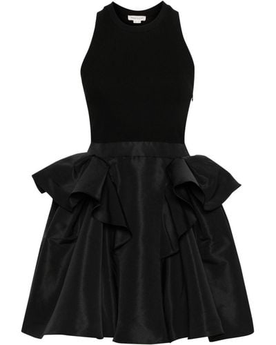 Alexander McQueen Mini-jurk Met Peplum Afwerking - Zwart
