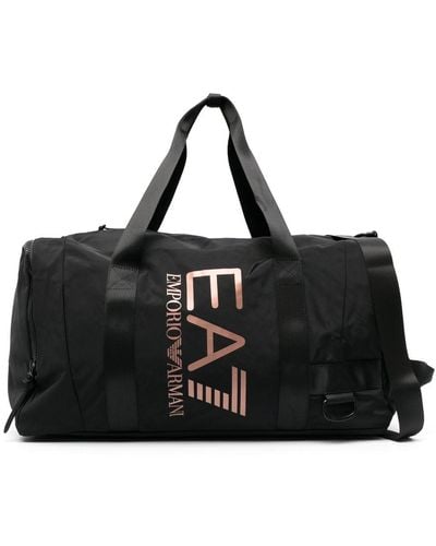 EA7 Logo-print luggage Bag - Black