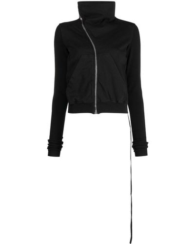 Rick Owens Mountain Asymmetric Cotton Sweatshirt - Black