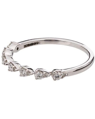 Dana Rebecca 14kt White Gold Diamond Teardrop Ring - Metallic
