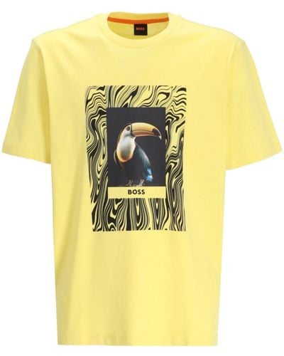 BOSS Graphic-print T-shirt - Yellow