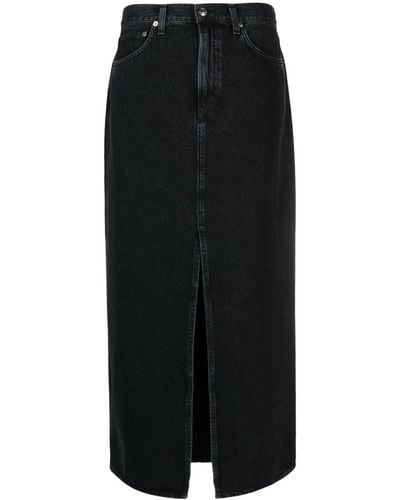 Agolde Mid-rise Denim Skirt - Black