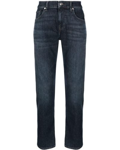 7 For All Mankind Straight Jeans Met Toelopende Pijpen - Blauw