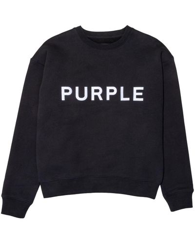 Purple Brand Sweat en coton à logo brodé - Noir