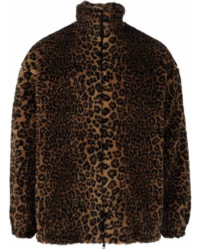Balenciaga Leopard-print Oversized Coat - Brown