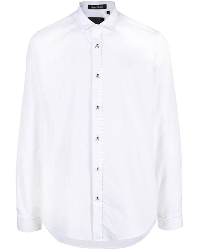 Philipp Plein Camisa con costuras en contraste - Blanco
