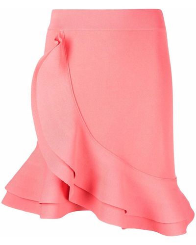 Alexander McQueen Ruffle Mini Skirt - Pink