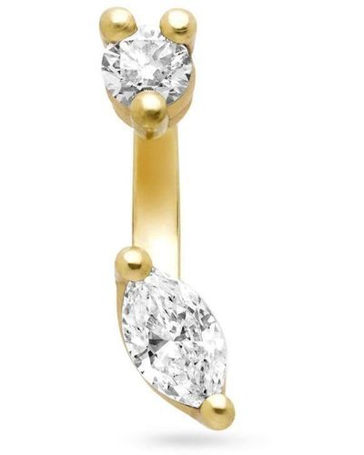Delfina Delettrez 18kt Yellow Gold Micro Diamond Stud Earring - White