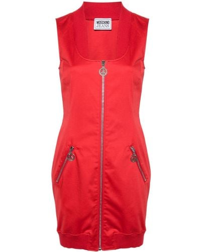 Moschino Jeans Zip-up Mini Dress - Red
