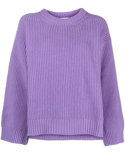 P.A.R.O.S.H. Knitted Long-sleeve Wool Sweater - Purple