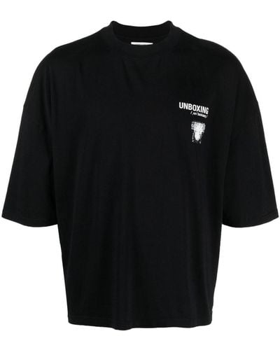 Henrik Vibskov T-shirt Unboxing Big en coton biologique - Noir