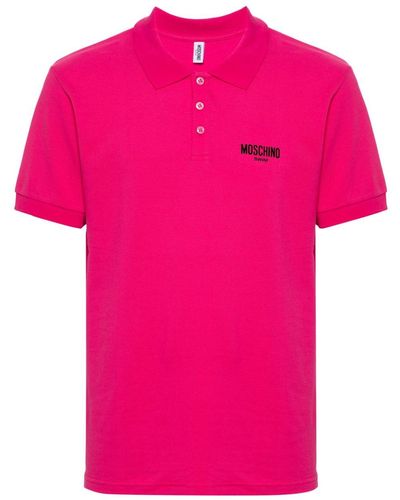 Moschino Poloshirt mit Logo - Pink