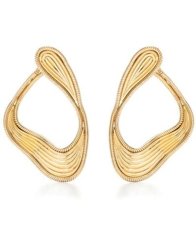 Fernando Jorge 18kt Yellow Gold Stream Lines Hoop Earrings - Metallic