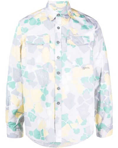 Objects IV Life Graphic-print Long-sleeved Shirt - Blue