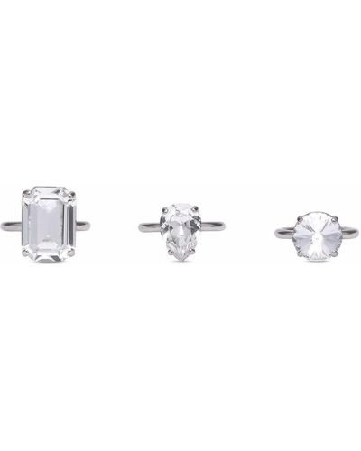 Burberry Kristallen Ring Set - Metallic