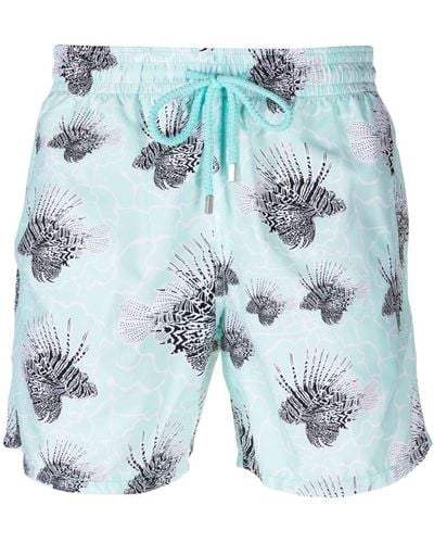 Vilebrequin Fish-print Swim Shorts - Blue