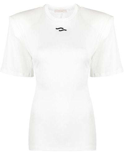 Ssheena T-shirt en coton à logo brodé - Blanc