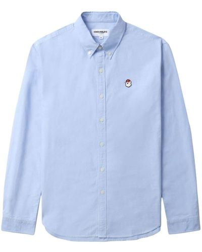 Chocoolate Long-sleeve Cotton Shirt - Blue