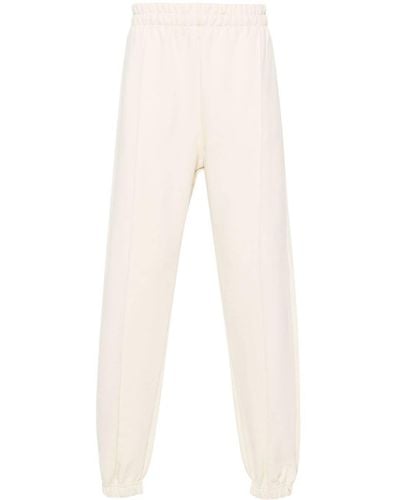 Gcds Embroidered-logo Track Pants - Natural