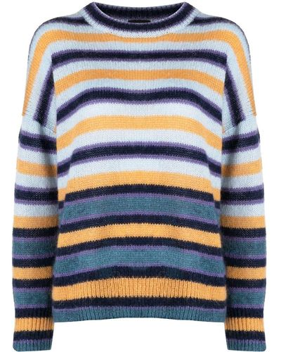 PS by Paul Smith Wool Blend Striped Sweater - Blue